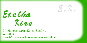 etelka kirs business card